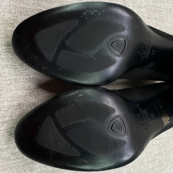 AGL ATTILIO GIUSTI LEOMBRUNI Pumps Black Sz 40 Italy Beaded Classic Chic Leather - Picture 8 of 11